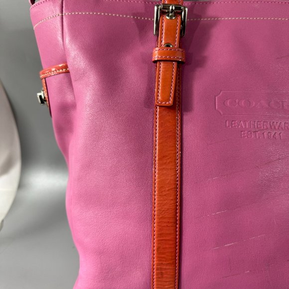 Coach #5787 Pink Leather Large Tote Bag - Picture 2 of 13